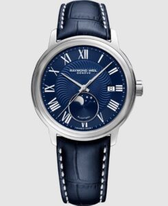 Raymond Weil Maestro Men's Moon Phase Automatic Blue Leather Men's Watch 