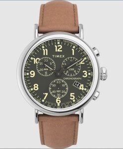 Timex Standard Chronograph 41mm Leather Strap Watch for dad